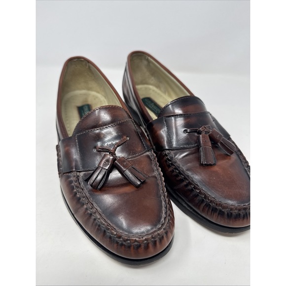 G.H. Bass & Co. Burgundy Leather Slip-On Tassel Dress Loafer Mens 9.5M JE8727 - Picture 1 of 10